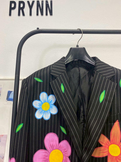 Reworked Blazer Hand Painted : Plenty Flowery