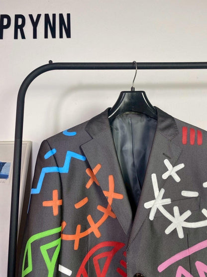 Reworked Blazer Hand Painted : Game Over