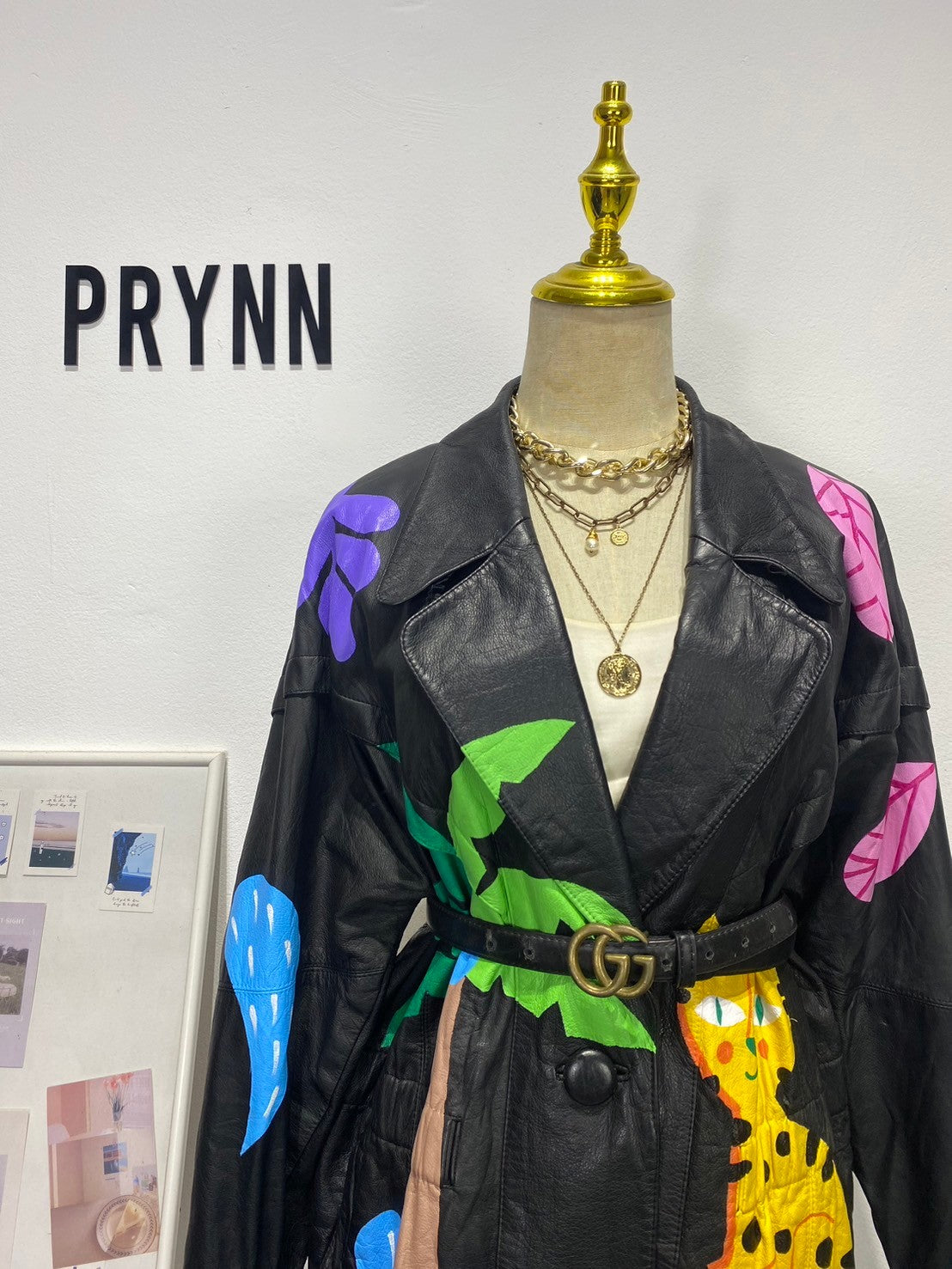 Black leather painted tiger