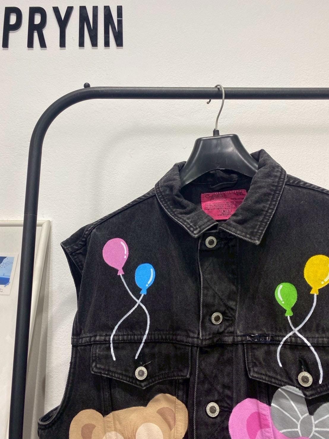 Reworked Jeans Hand Painted : Beary Bally