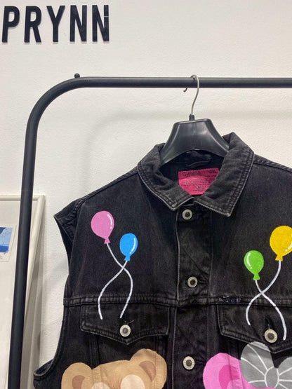 Reworked Jeans Hand Painted : Beary Bally