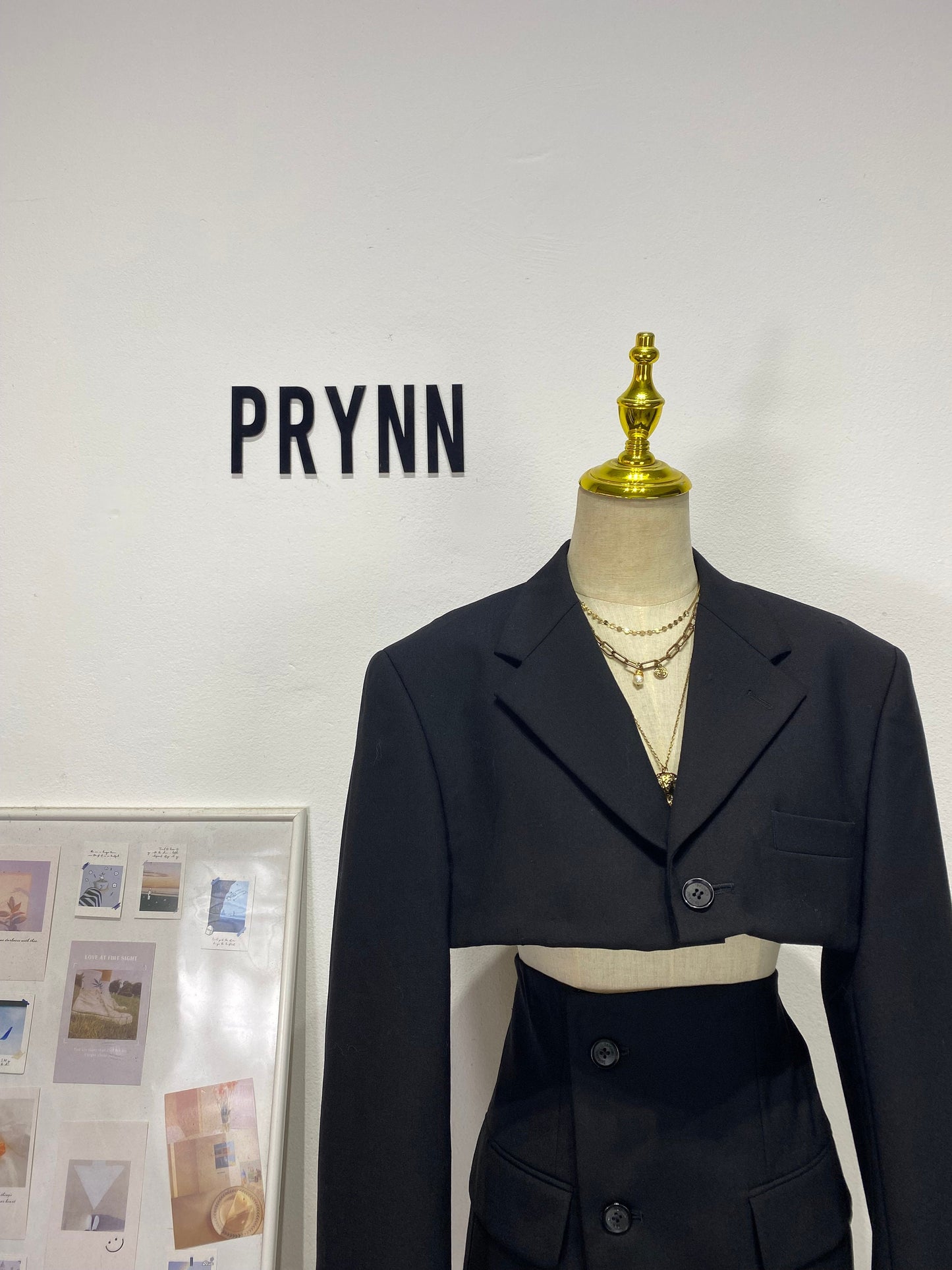 Reworked long sleeve blazer set, cropped blazer set skirt.