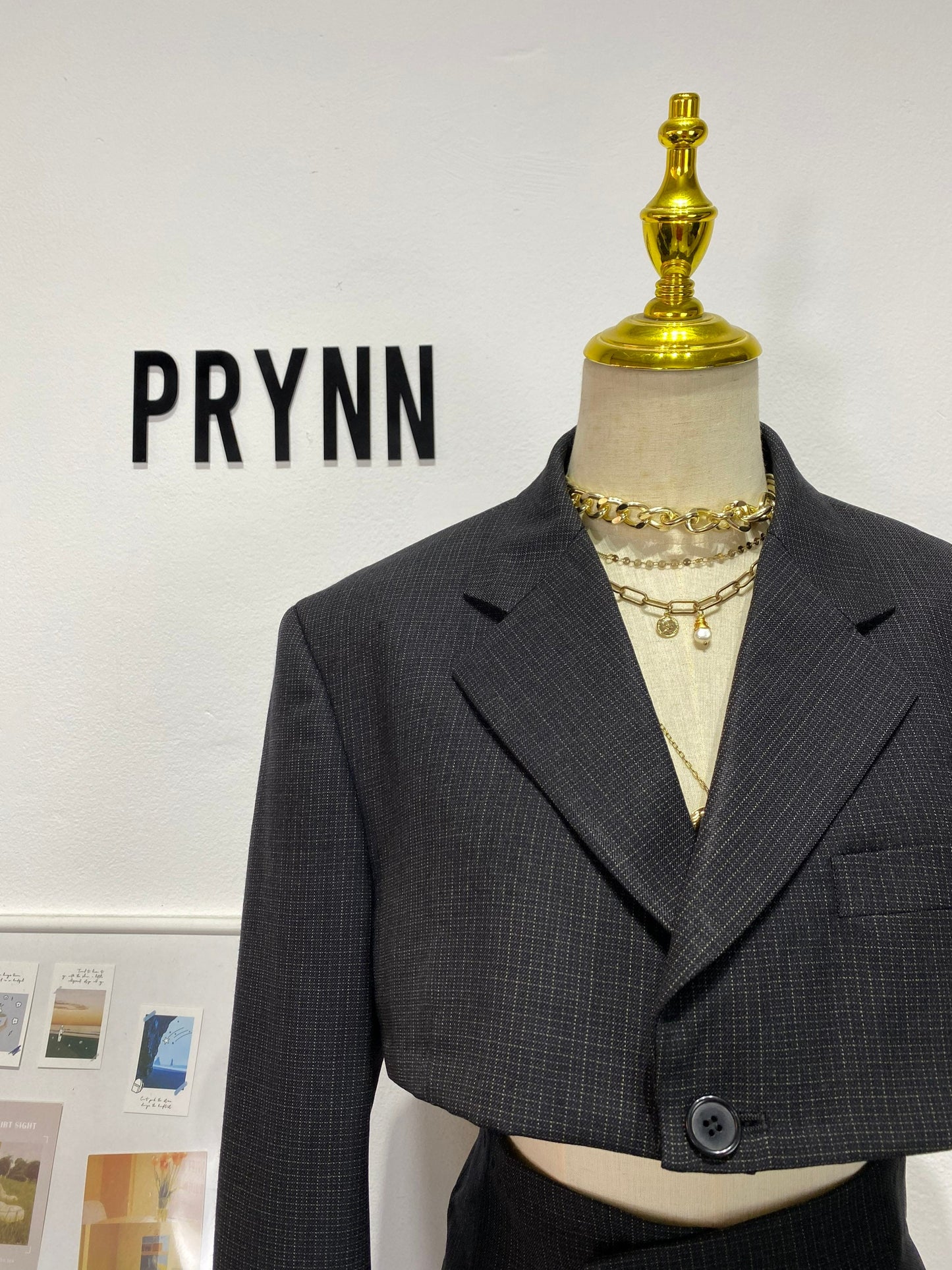 Reworked long sleeve blazer set, cropped blazer set skirt.