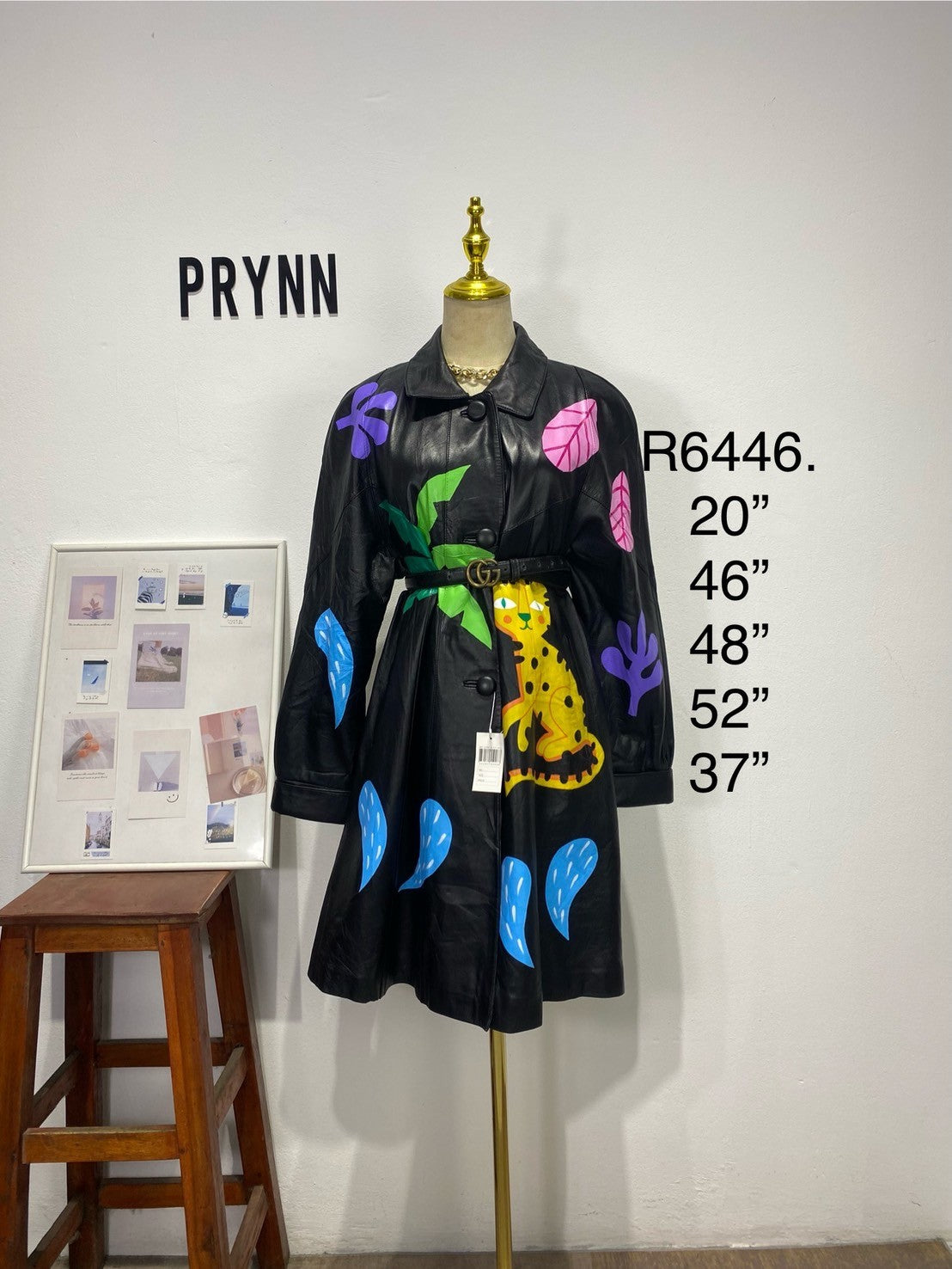 Black leather painted tiger