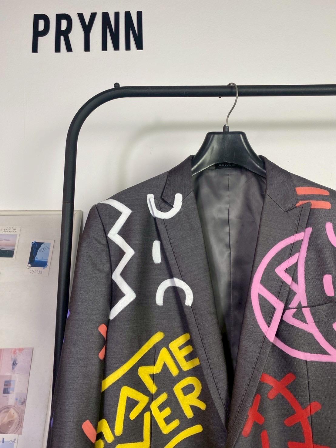 Reworked Blazer Hand Painted : Game Over