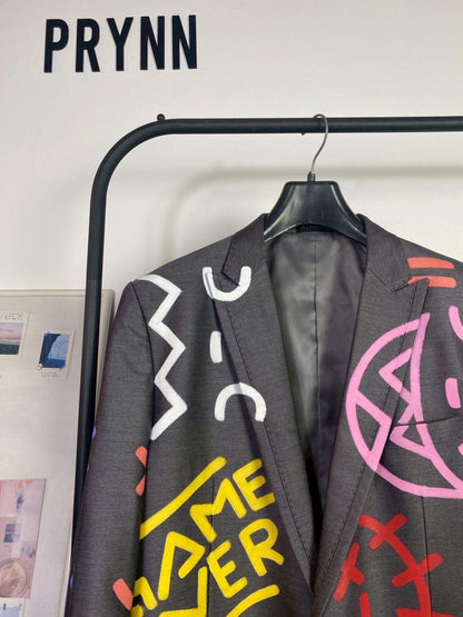 Reworked Blazer Hand Painted : Game Over
