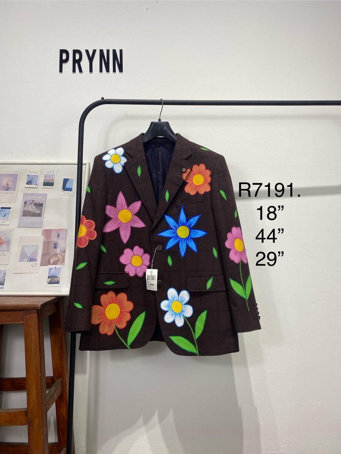 Reworked Blazer Hand Painted : Plenty Flowery