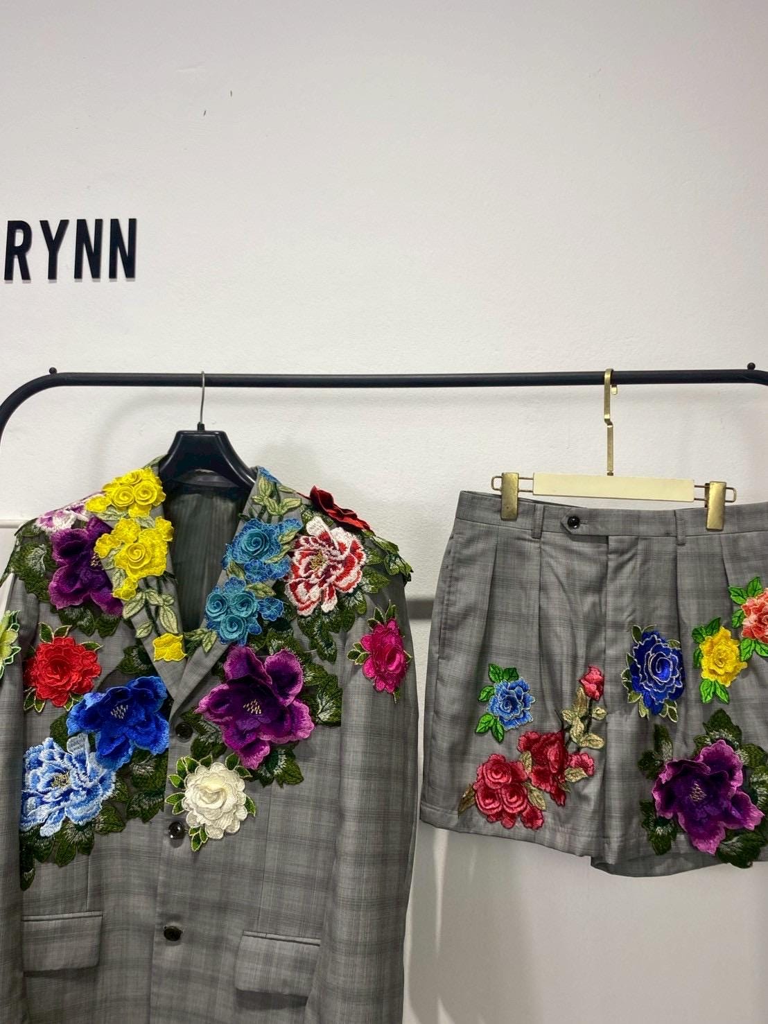 Reworked Blazer and Short Pants Hand Sewed : Jadin Floral