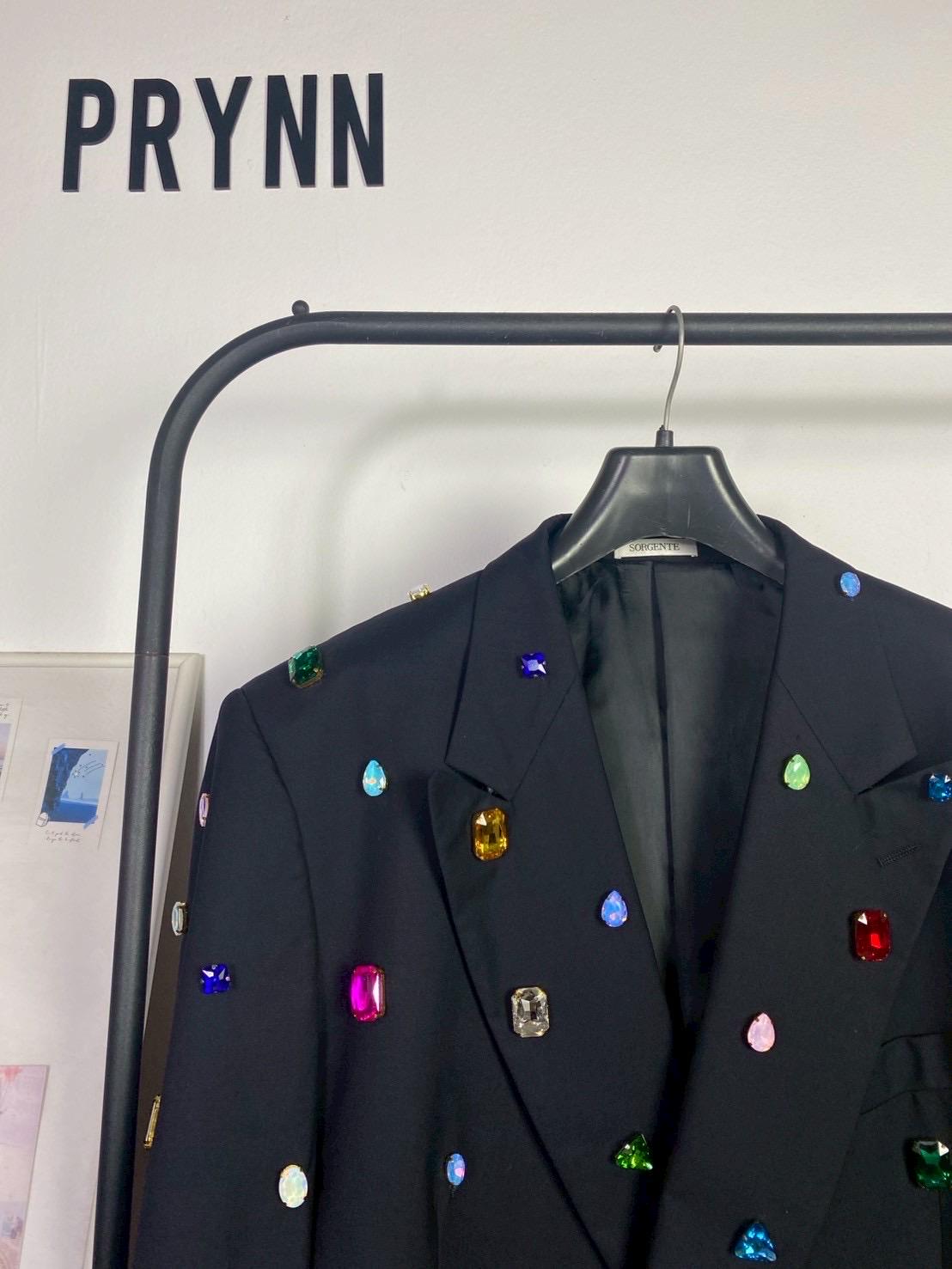 Reworked Blazer Hand Embroidered : Crystal