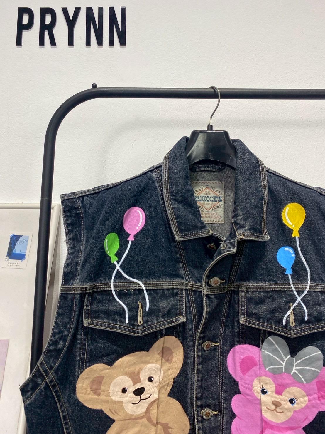 Reworked Jeans Hand Painted : Beary Bally