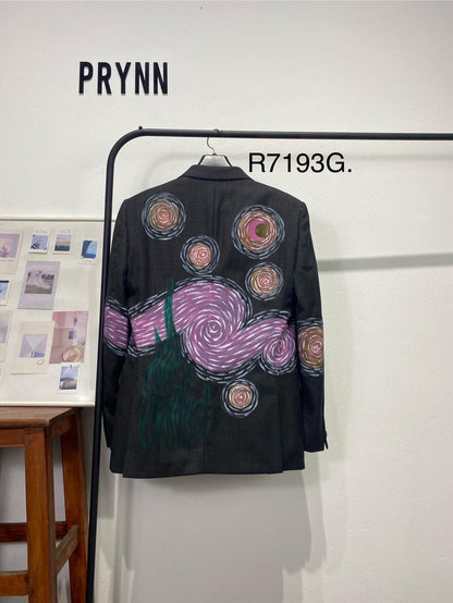 Reworked Blazer Hand Painted : Starry Night