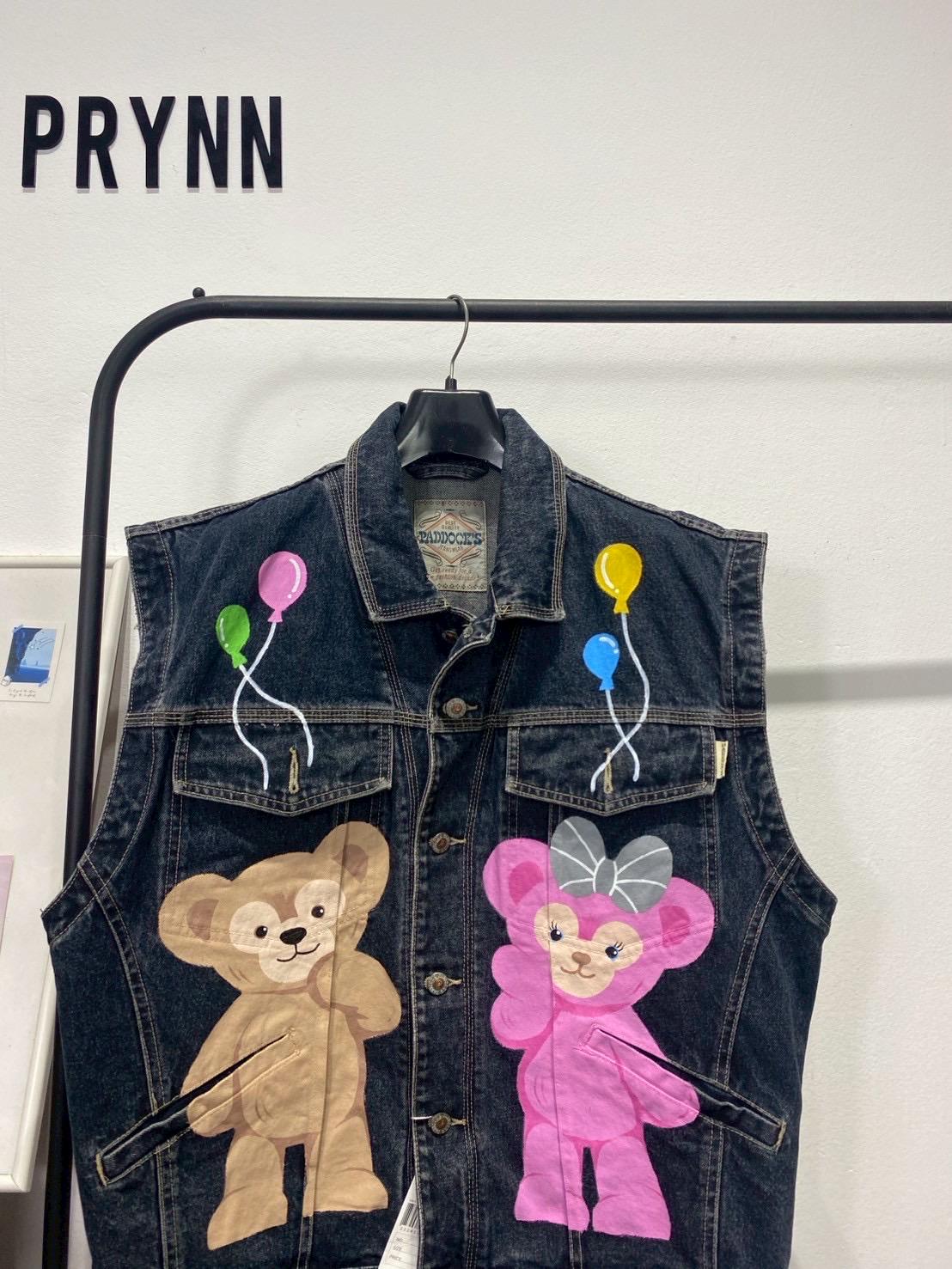 Reworked Jeans Hand Painted : Beary Bally