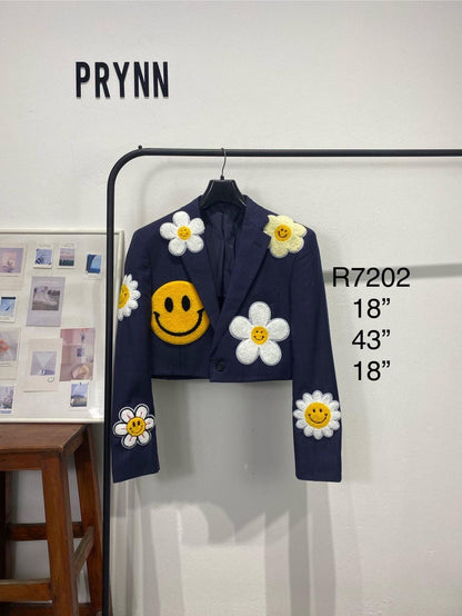 Reworked Blazer (Cropped) Hand Sewed : Daisy Smile