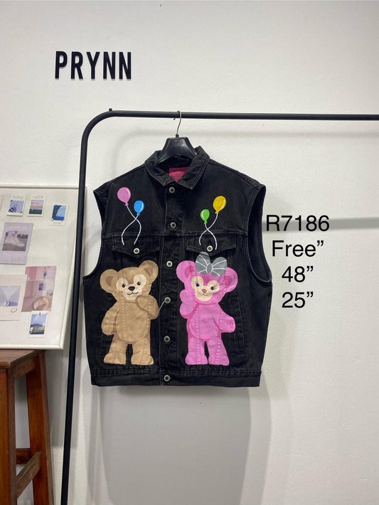 Reworked Jeans Hand Painted : Beary Bally