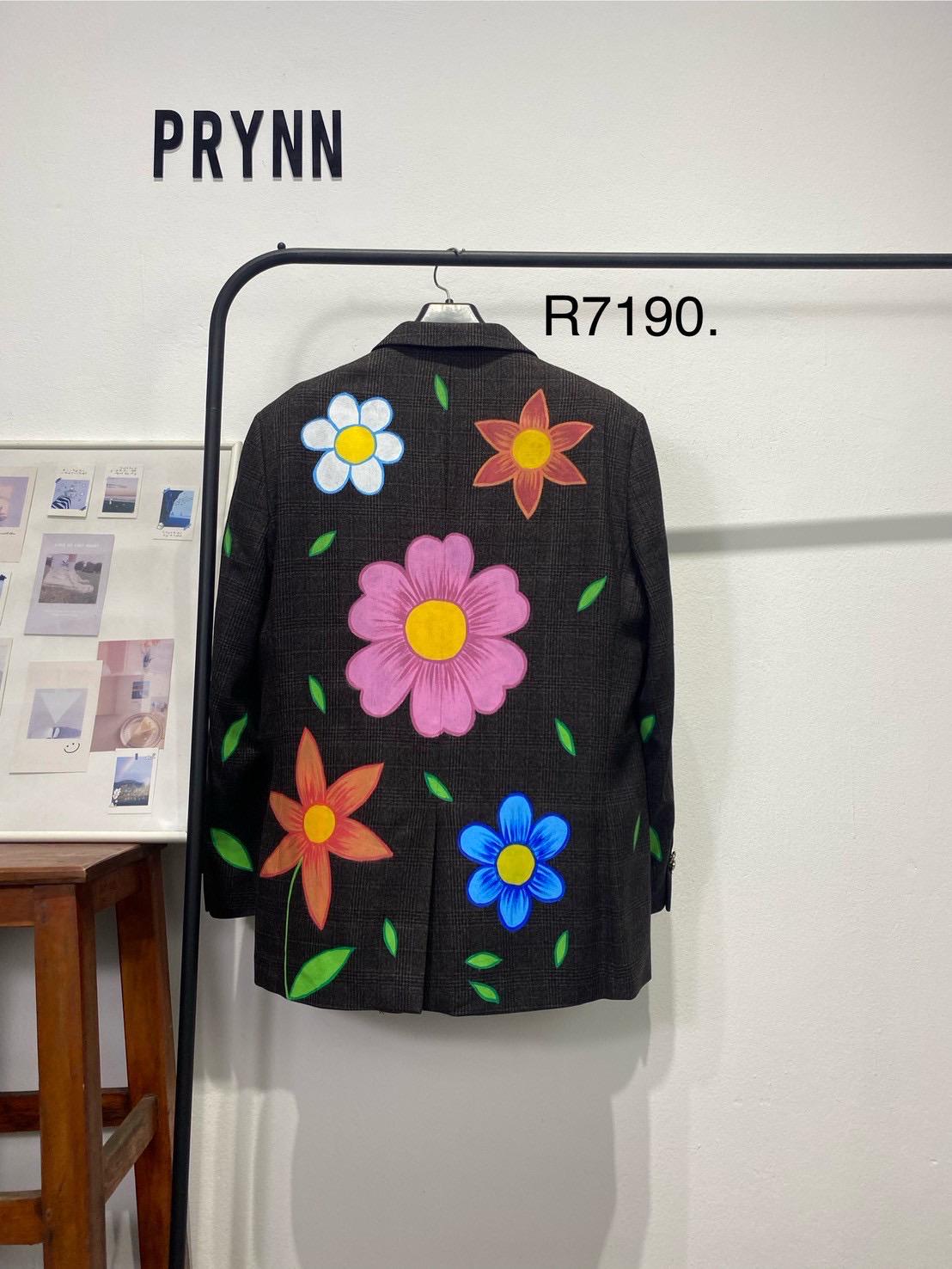 Reworked Blazer Hand Painted : Plenty Flowery