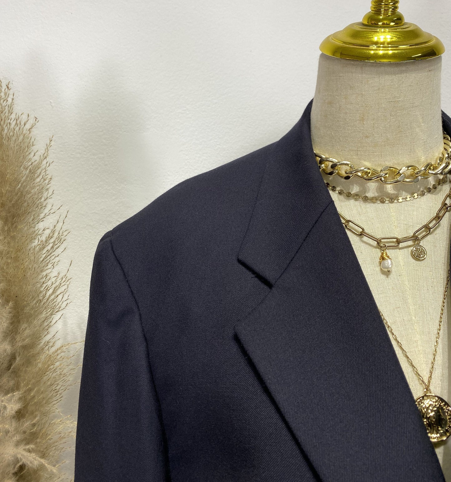 Reworked long sleeve blazer set, cropped blazer set skirt.