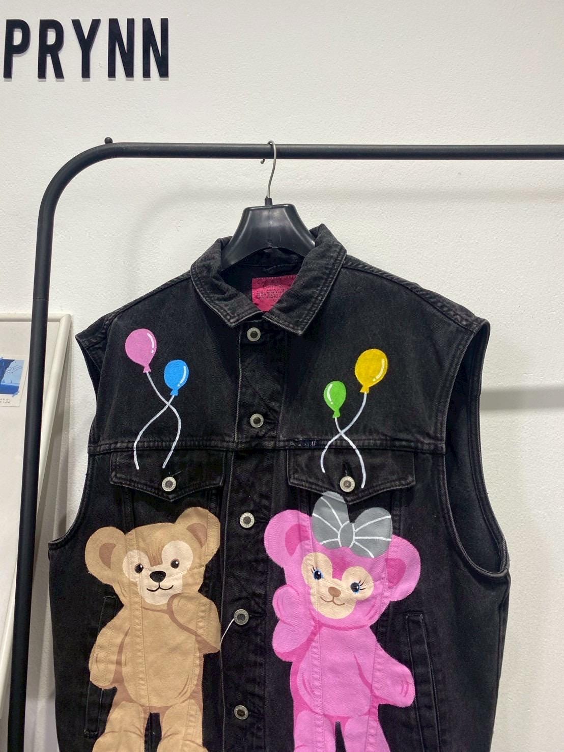 Reworked Jeans Hand Painted : Beary Bally