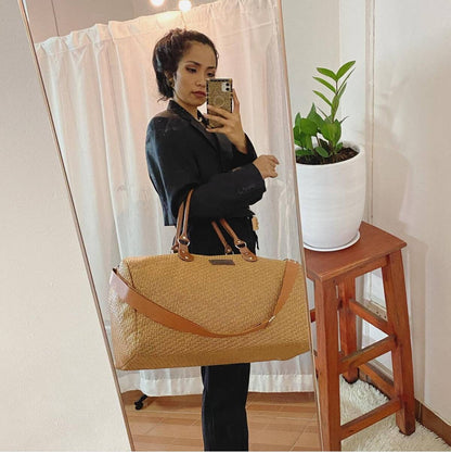 Rattan travel handbag big size