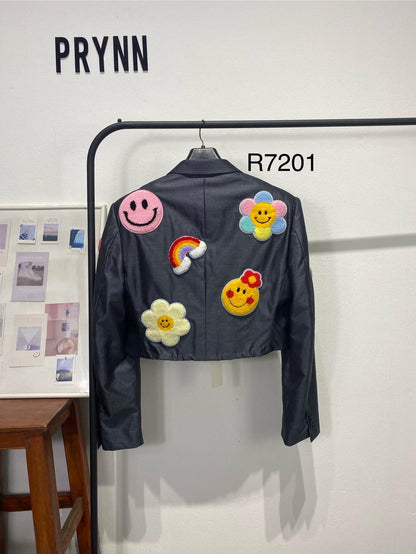 Reworked Blazer (Cropped) Hand Sewed : Daisy Smile