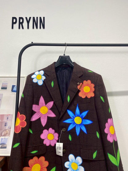 Reworked Blazer Hand Painted : Plenty Flowery