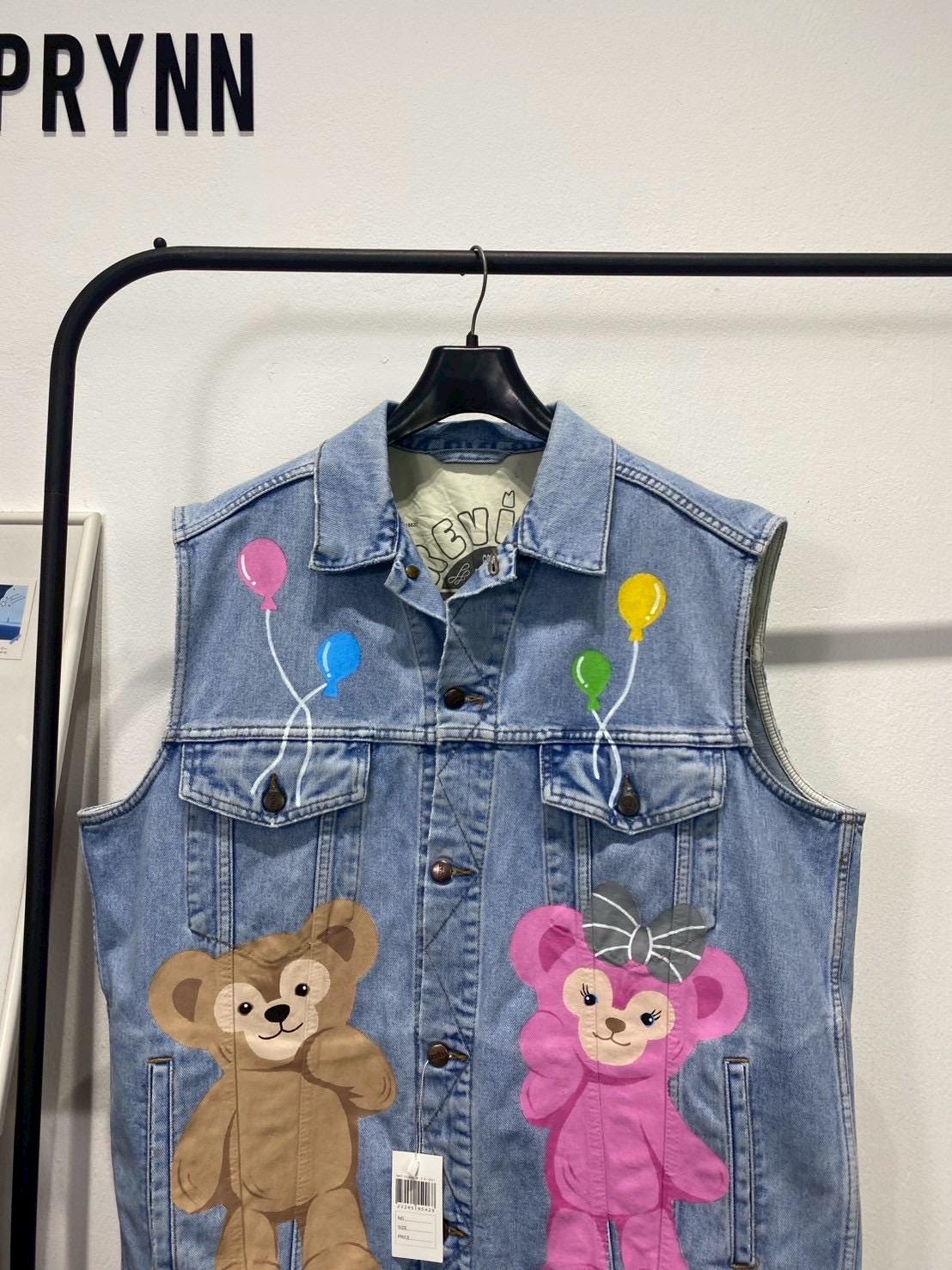 Reworked Jeans Hand Painted : Beary Bally