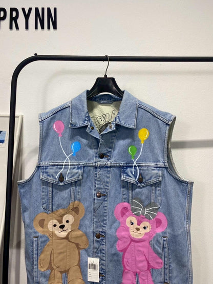 Reworked Jeans Hand Painted : Beary Bally