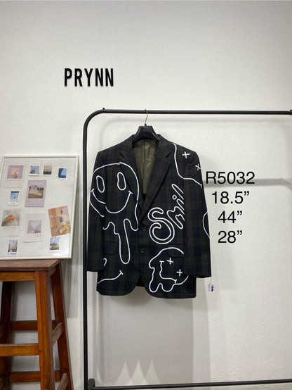 Reworked Blazer Hand Painted : Smiley