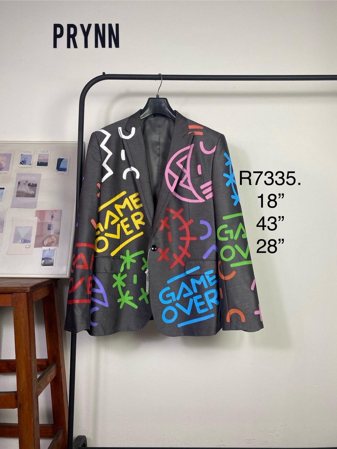 Reworked Blazer Hand Painted : Game Over