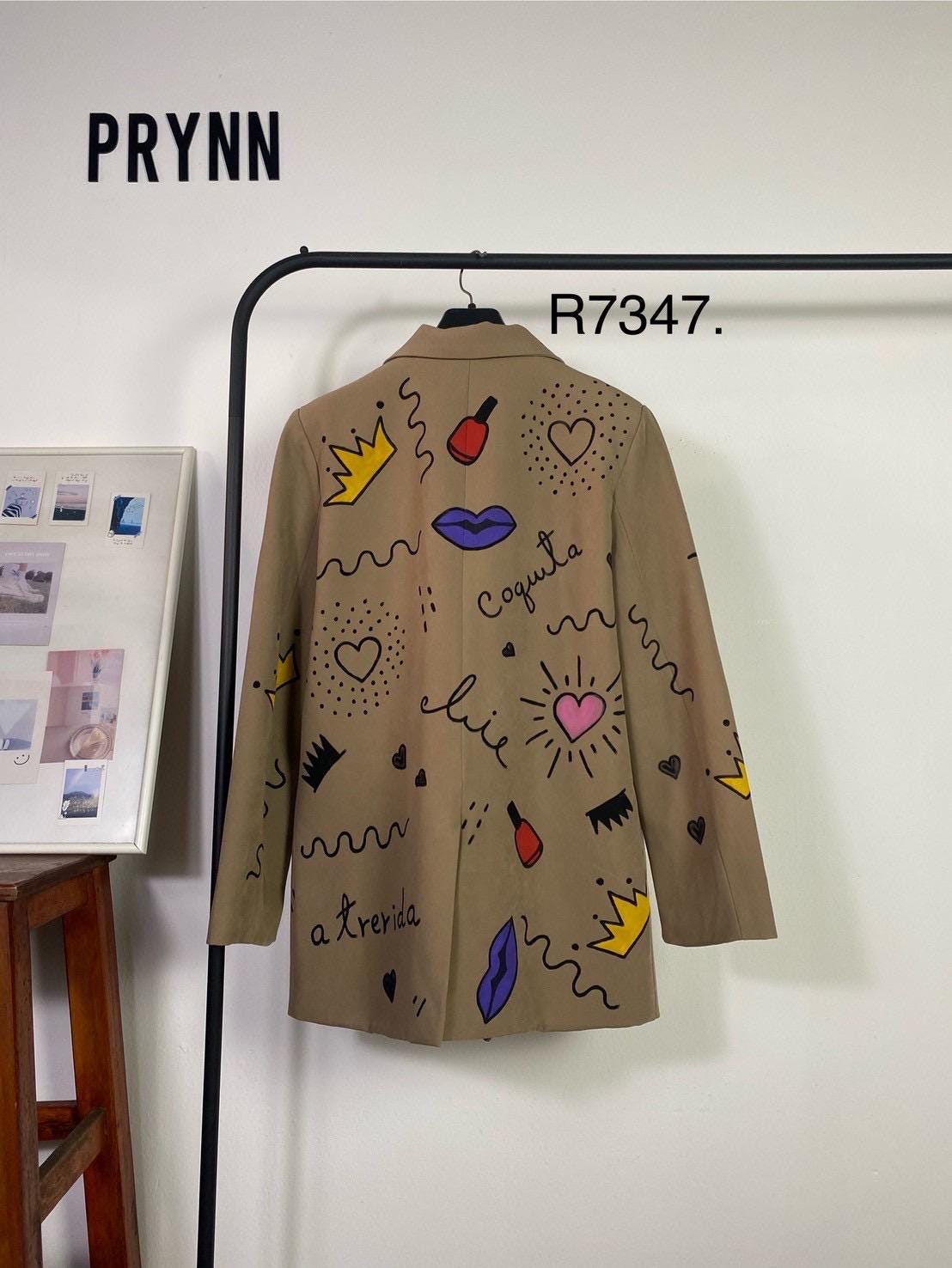 Reworked Blazer Hand Painted