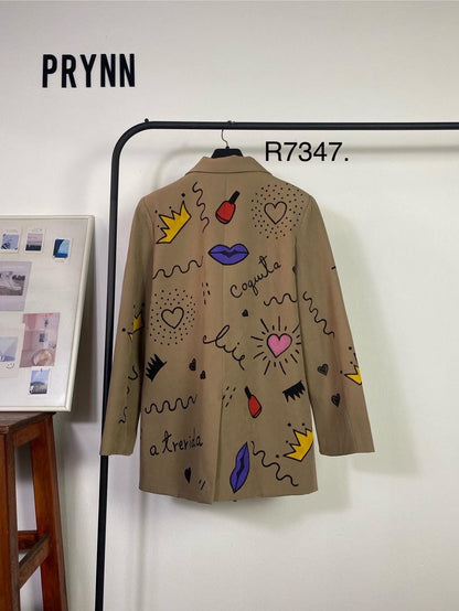 Reworked Blazer Hand Painted