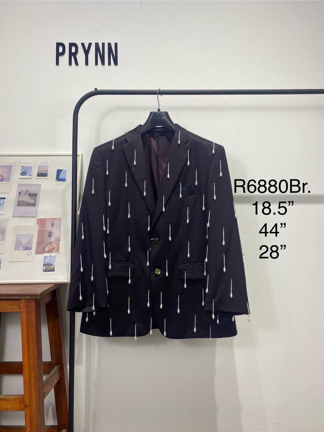 Reworked Blazer Hand Embroidered : Pearly Drop