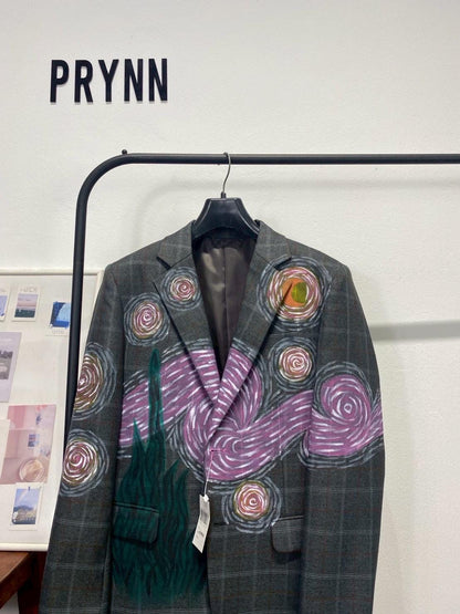 Reworked Blazer Hand Painted : Starry Night
