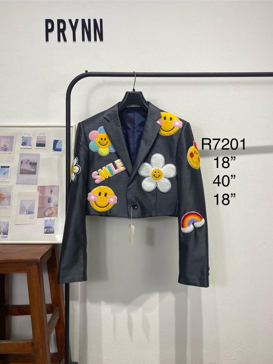 Reworked Blazer (Cropped) Hand Sewed : Daisy Smile