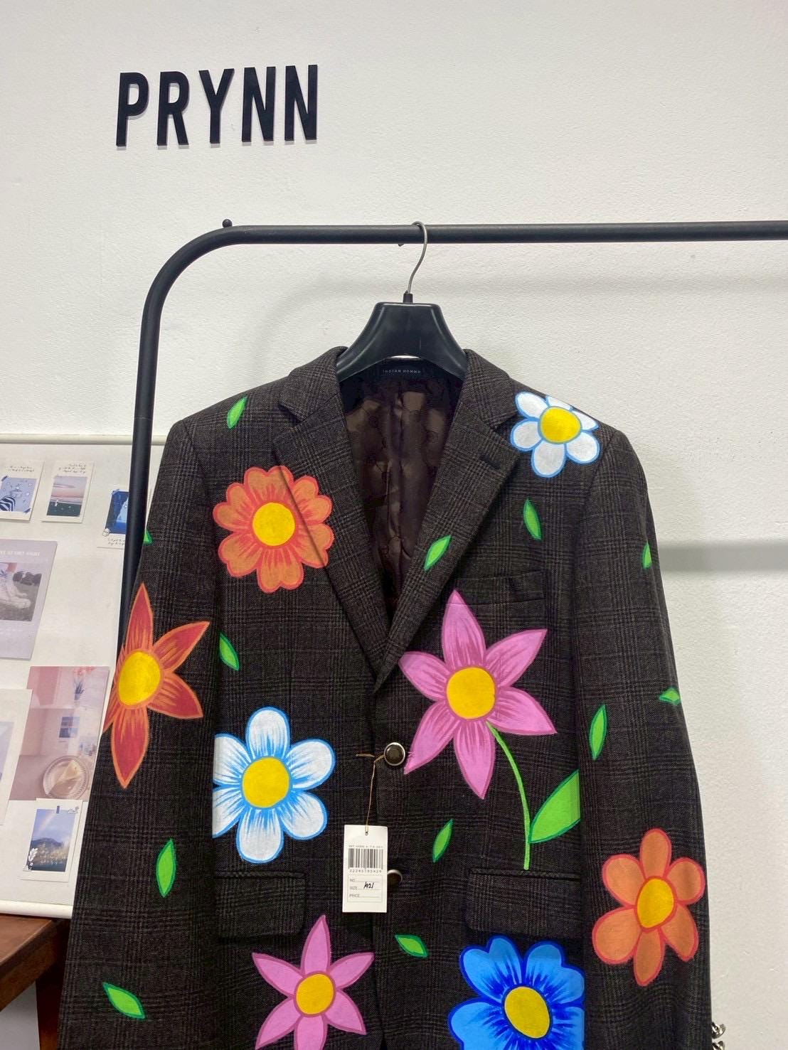 Reworked Blazer Hand Painted : Plenty Flowery