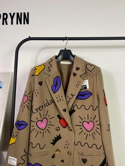 Reworked Blazer Hand Painted