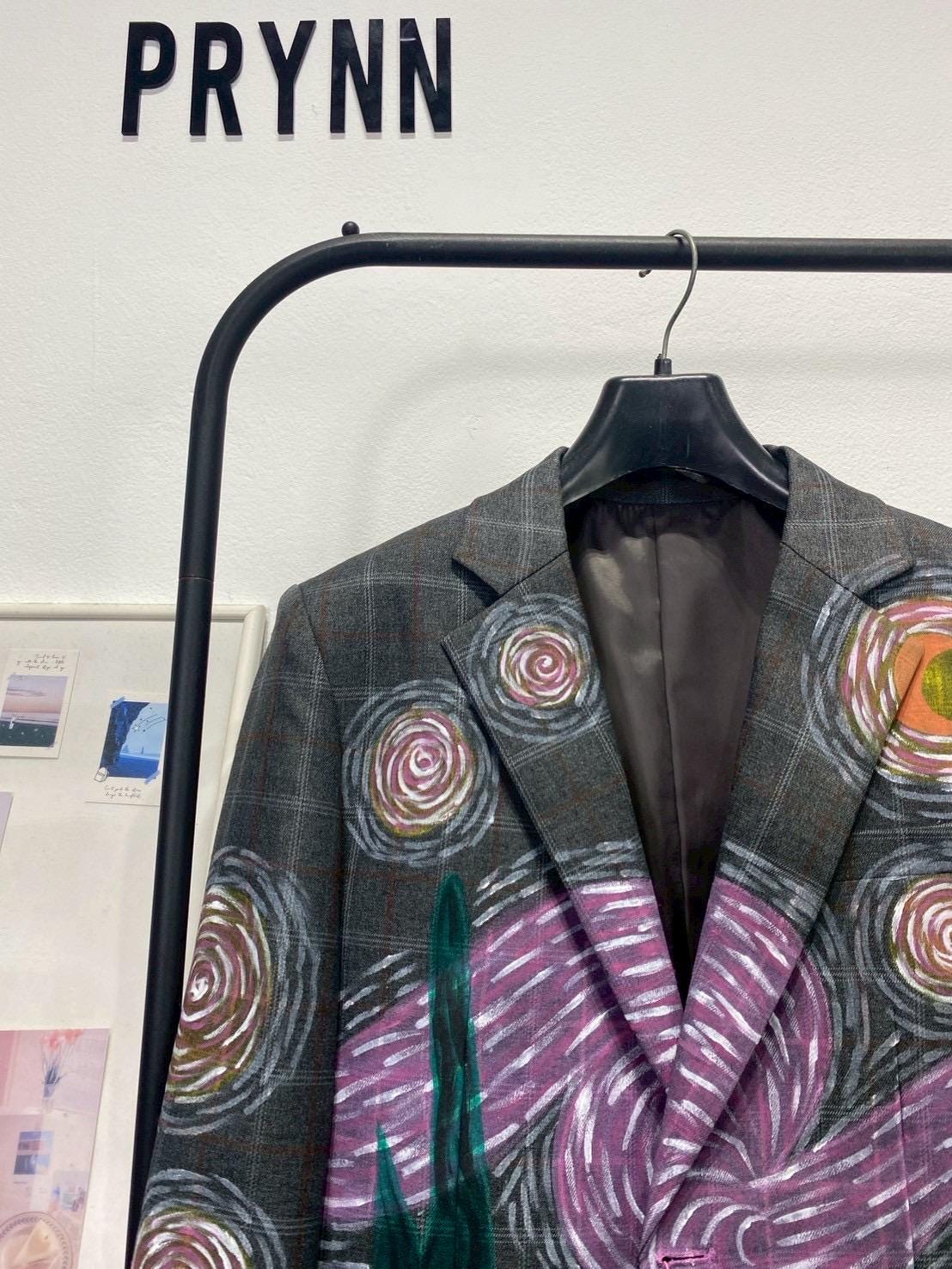 Reworked Blazer Hand Painted : Starry Night