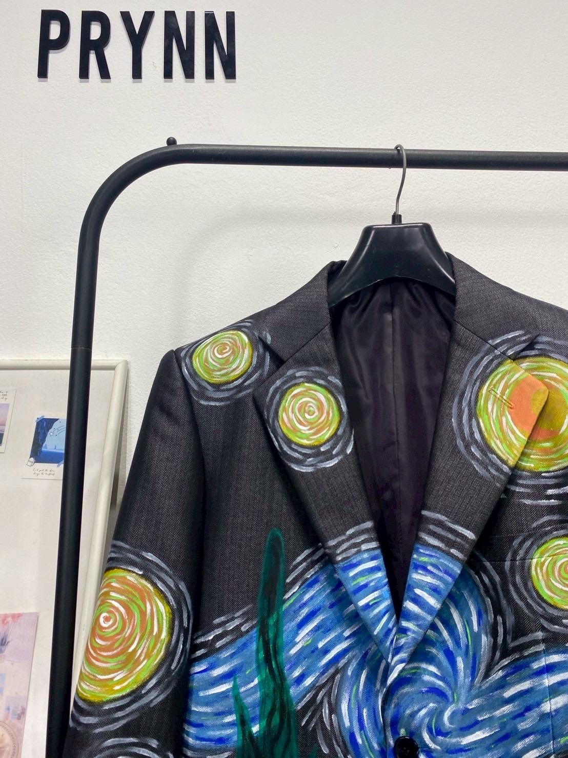 Reworked Blazer Hand Painted : Starry Night